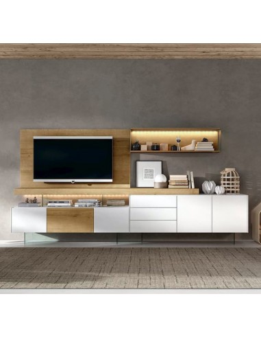 Kazzano Royal R45 Mueble de salón blanco y roble