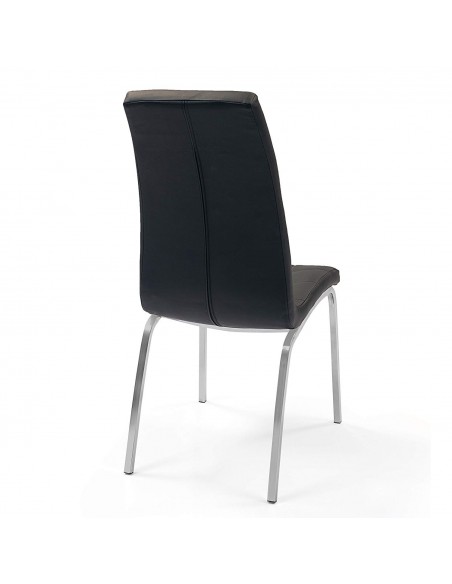 Juego de 4 sillas de comedor tapizadas en polipiel color negro