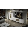 Salón PROMO P06 blanco de Franco Furniture con tiradores ondulados de metal