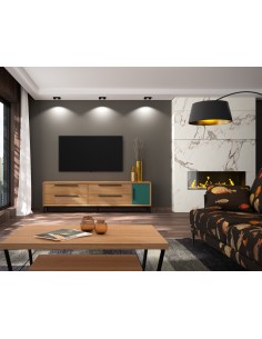 Mueble TV 15C de estilo nórdico-industrial de Divogue