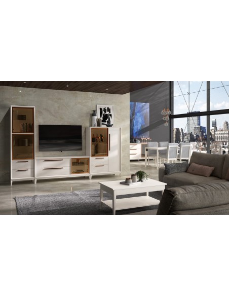 Mueble de salón blanco 20C de estilo nórdico-industrial de Divogue