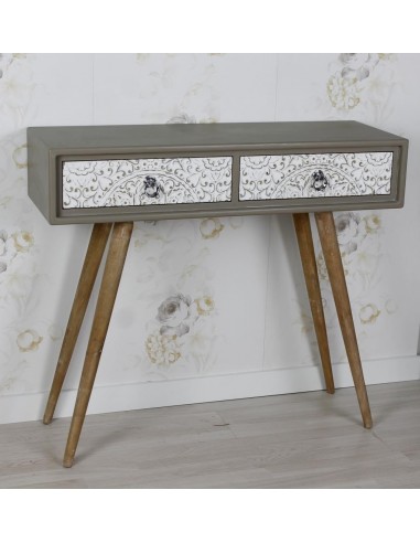Mueble recibidor consola de diseño vintage con patas de madera