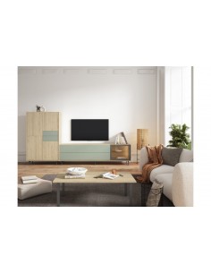 Mueble de salón moderno, composición Nat 24 Torga